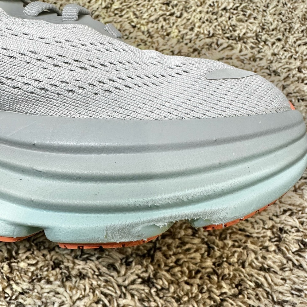 Hoka Bondi 8 Athletic Running Shoes Womens 8.5 B Aqua Gray Lightweight Walking - Picture 2 of 10